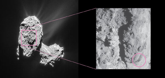 Location of the 19 February 2016 outburst. Image credit: ESA / Rosetta / NavCam / CC BY-SA IGO 3.0.