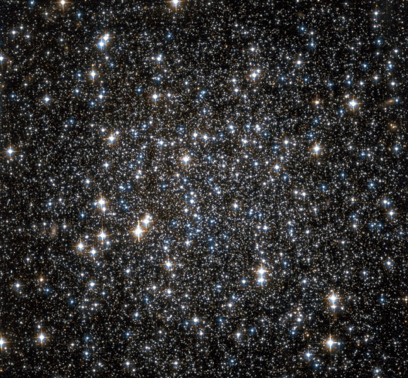 This Hubble image shows the globular cluster NGC 6101. Globular clusters are spherical collections of old stars (10-13 billion years old) which orbit around a galactic center. Image credit: NASA / ESA.