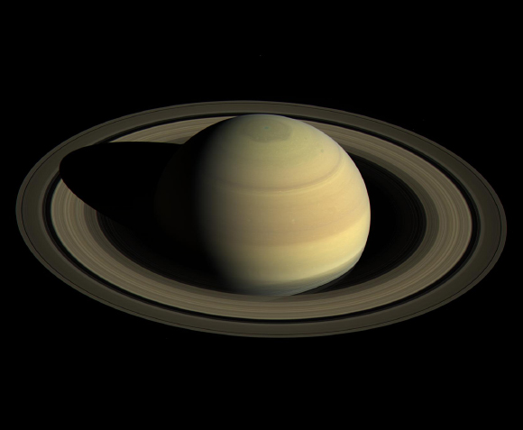 This image was taken on April 25, 2016 from a distance of approximately 1.9 million miles (3 million km) from Saturn. The view looks toward the sunlit side of the rings from a Sun-Saturn-spacecraft angle of 55 degrees. Image credit: NASA / JPL-Caltech / Space Science Institute.