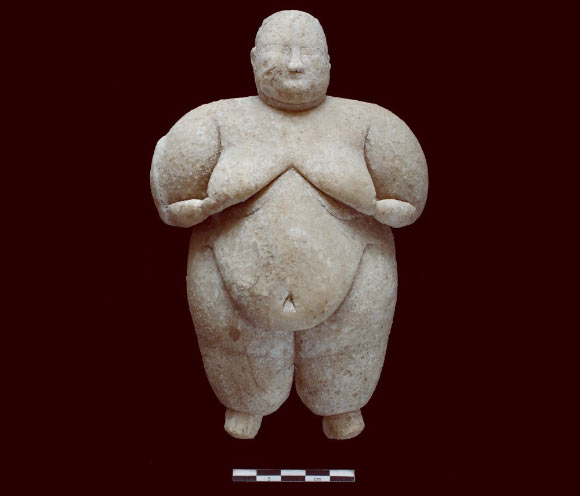 The ancient female figurine from Çatalhöyük. Image credit: Turkish Ministry of Culture and Tourism.