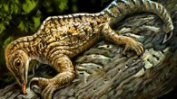 Drepanosaurus unguicaudatus rips away tree bark with its huge claw and powerful arm. Image credit: Victor Leshyk.