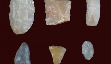 Sample of stone tools (scrapers, flakes and bipolar cobble) found at the Arroyo Seco 2 site. Image credit: G.G. Politis et al.
