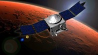This image shows an artist concept of NASA’s MAVEN spacecraft. Image credit: NASA’s Goddard Space Flight Center.