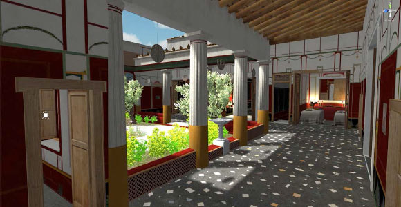 Peristylium (open courtyard) of the House of Caecilius Iucundus. Image credit: Emanuel Demetrescu et al.