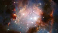 This image of Messier 78 was captured using the VISTA telescope at ESO’s Paranal Observatory. In the image, Messier 78 is the bluish haze in the center, the other reflection nebula towards the right goes by the name of NGC 2071. Image credit: ESO.