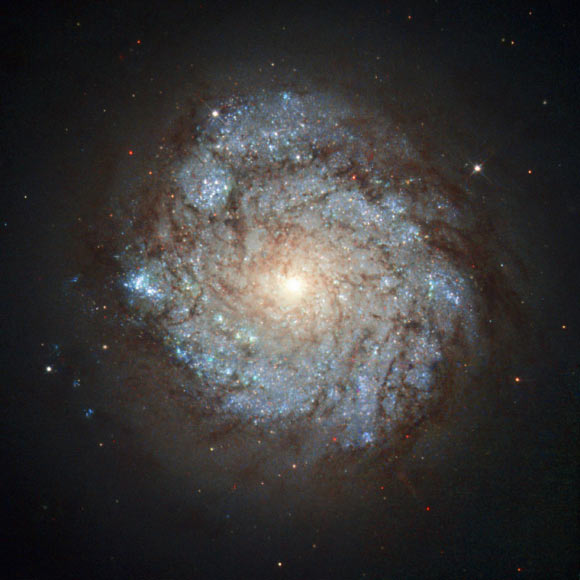 This image shows the spiral galaxy NGC 278, which lies in the northern constellation Cassiopeia, about 41.7 million light-years away. Image credit: NASA / ESA / Hubble / S. Smartt, Queen's University Belfast.