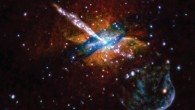 This Chandra image shows the location in the elliptical galaxy NGC 5128 of a remarkable source that dramatically flares in X-rays unlike any ever seen. Low, medium, and high-energy X-rays are colored red, green, and blue. Image credit: NASA / CXC / UA / J. Irwin et al.