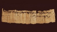 This papyrus, found in one of the Judean Desert caves, was dated to the seventh century BC. Image credit: Shai Halevi / Israel Antiquities Authority.