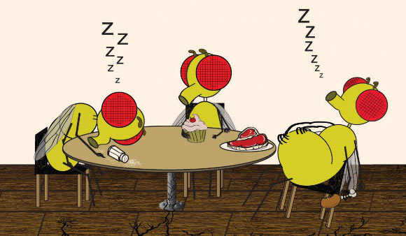 According to Murphy et al, large, salty, or protein-rich meals induce post-meal sleep in fruit flies. Image credit: Keith Murphy.