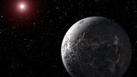This artist’s impression shows a super-Earth orbiting a red dwarf star. Image credit: NASA.