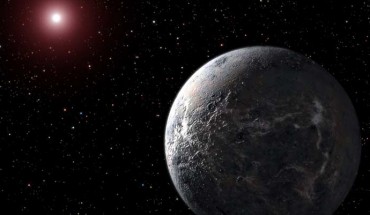 This artist’s impression shows a super-Earth orbiting a red dwarf star. Image credit: NASA.
