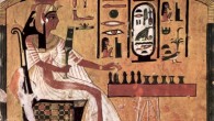 Egyptian Queen Nefertari playing senet, one of the world’s earliest known board games; a painted depiction in the tomb of Nefertari, the Valley of the Queens, Thebes, Egypt.
