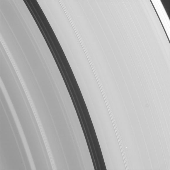 This image of Saturn’s rings was taken with Cassini’s narrow angle camera on Dec. 5, 2016, and received on Earth on Dec. 7. The camera was pointing toward Saturn, and the image was taken using two filters. Image credit: NASA / JPL-Caltech / Space Science Institute.