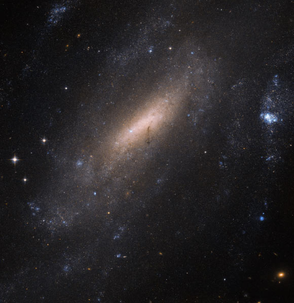 This Hubble image shows the barred spiral galaxy IC 5201, which lies in constellation of Grus, approximately 35.5 million light-years away. Image credit: NASA / ESA / Hubble.