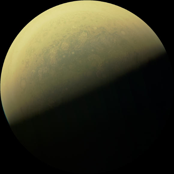 Jupiter’s south pole. Image credit: NASA / SwRI / MSSS.