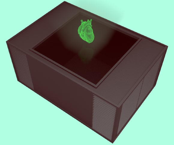 Popping in to your local hospital may be much more revealing in as little as three years thanks to engineers at Holoxica Limited, who have invented a moving 3D video hologram. Image credit: Holoxica Limited.