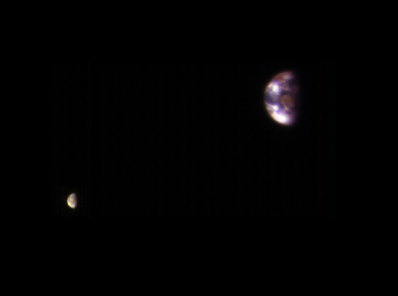 From the HiRISE camera on NASA’s Mars Reconnaissance Orbiter comes a new view of Earth and its only natural satellite, showing continent-size detail on our home planet. Image credit: NASA / JPL-Caltech / University of Arizona.