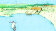 Artist’s impression of the Viking Age manor at Korshamn, Sweden. Image credit: Jacques Vincent.