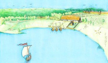 Artist’s impression of the Viking Age manor at Korshamn, Sweden. Image credit: Jacques Vincent.