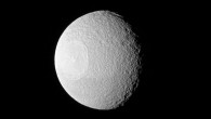 Cassini’s narrow-angle camera took this image of Tethys on November 10, 2016. The view was acquired at a distance of approximately 228,000 miles (367,000 km) from Tethys. Image credit: NASA / JPL-Caltech / Space Science Institute.