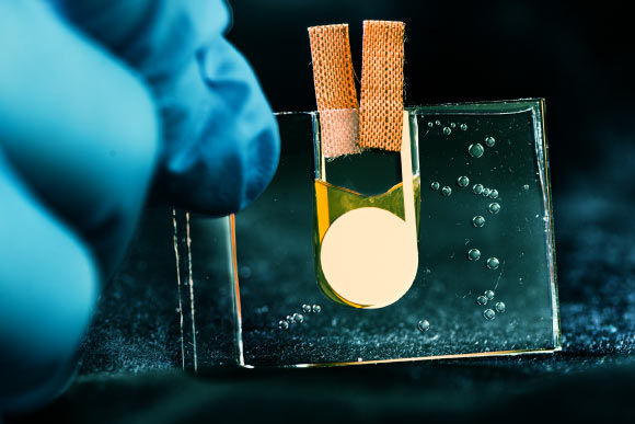 Heat-driven transistor. Image credit: Linköping University.