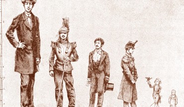 Eirini Marouli et al report 83 height-associated coding variants with lower minor-allele frequencies and effects of up to 2 cm per allele, greater than ten times the average effect of common variants. Image credit: Popular Science Monthly, D. Appleton and Company, 1887.