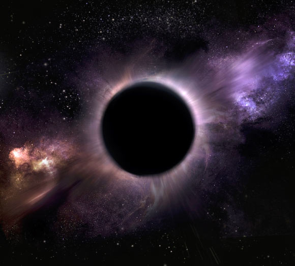 This artist’s conception shows an intermediate-mass black hole in the center of the globular star cluster 47 Tucanae. Image credit: B. Kiziltan / T. Karacan.