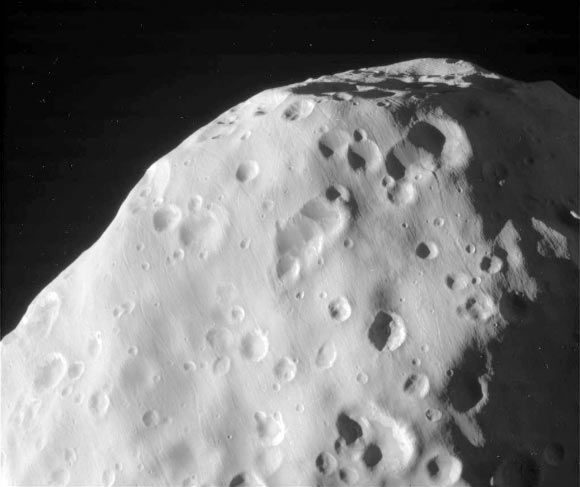 This image of Epimetheus was taken on January 30, 2017 and received on Earth February 1, 2017. The image was taken using the CL1 and CL2 filters. Image credit: NASA / JPL-Caltech / SSI.