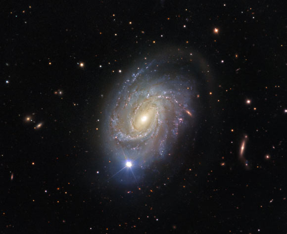 This VLT image shows the spiral galaxy NGC 4981. The bright star visible in the image is a foreground star. Image credit: ESO / Josh Barrington.