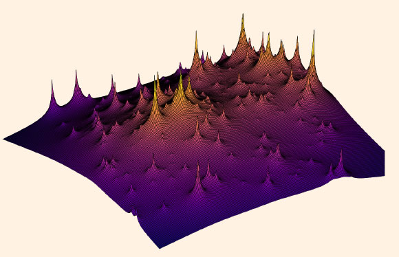 This is a 3D visualization of reconstructed dark matter clump distributions in the galaxy cluster Abell 2744. The unseen matter in this map is comprised of a smooth heap of dark matter on which clumps form. Image credit: Priyamvada Natarajan et al, doi: 10.1093/mnras/stw3385.