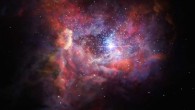 This artist’s impression shows what the galaxy A2744_YD4 might look like. Image credit: ESO / M. Kornmesser.