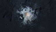 Cerealia Facula, a bright dome in the center of Occator Crater on the dwarf planet Ceres, is shown in enhanced color in this view from NASA’s Dawn spacecraft. Image credit: NASA / JPL-Caltech / UCLA / MPS / DLR / IDA / PSI / LPI.