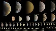 Every discovered planet in the Solar System under 10,000 km in diameter, to scale. The geophysical definition of planet includes 110 known planets. Image credit: Emily Lakdawalla, Planetary Society / K.D. Runyon et al.
