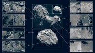Showcase of the different types of changes identified in high-resolution images of 67P/Churyumov–Gerasimenko during more than two years of monitoring by ESA’s Rosetta spacecraft. The approximate locations of each feature are marked on the central context images. Dates of when the ‘before’ and ‘after’ images were taken are also indicated. Note that the orientation and resolution between image pairs may vary, therefore in each image set arrows point to the location of the changes, for guidance. Image credit: ESA / Rosetta / NAVCAM / MPS for OSIRIS Team / MPS / UPD / LAM / IAA / SSO / INTA / UPM / DASP / IDA / CC BY-SA 3.0 IGO.