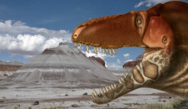 Life reconstruction of the integument of Daspletosaurus horneri. Image credit: Dino Pulera / Finetooth / CC BY-SA 3.0.