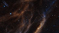 This Hubble image shows a few of the tenuous threads that comprise Sh2-308. Image credit: NASA / ESA / Hubble.