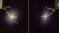 Ahn et al found two ultra-compact dwarf galaxies, VUCD3 and M59cO, with supermassive black holes. The findings suggest that these dwarf galaxies are likely tiny leftovers of larger galaxies that were stripped of their outer layers after colliding into other, larger galaxies Messier 87 and Messier 59, respectively. Image credit: NASA / Space Telescope Science Institute.