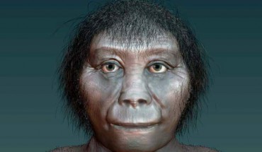 According to Argue et al, Homo floresiensis is a long-surviving relict of an early hominin lineage and an unknown migration out of Africa, and not a recent derivative of either Homo erectus or Homo sapiens. This image is an artist’s impression of Homo floresiensis. Image credit: Katrina Kenny.
