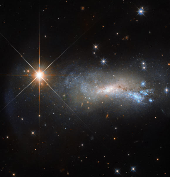 This image shows the irregular galaxy NGC 7250, which lies in the constellation Lacerta, about 31 million light-years away. Image credit: NASA / ESA / Hubble.