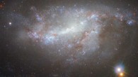 This image snapped by Hubble’s WFC3 camera shows the spiral galaxy NGC 5917, which lies in the constellation Libra, about 87 million light-years away. Image credit: NASA / ESA / Hubble.