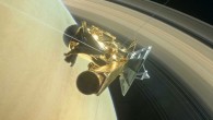 This illustration shows Cassini about to make one of its dives between Saturn and its innermost rings as part of the mission’s Grand Finale. Image credit: NASA / JPL-Caltech.