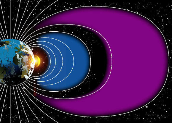 Humans have long been shaping Earth’s landscape, but now scientists know we can shape the near-Earth environment as well. Image credit: NASA’s Goddard Space Flight Center / Genna Duberstein.