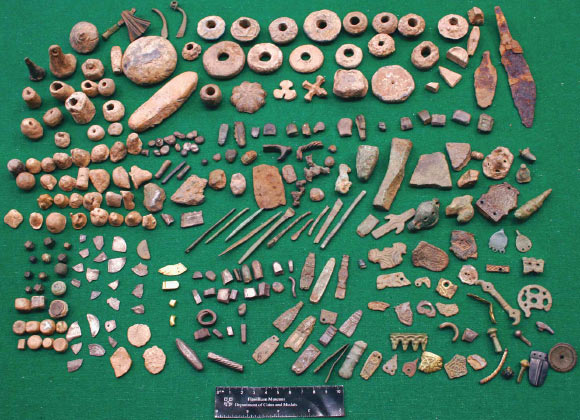 A selection of metal-detected finds from the Viking winter camp at Torksey, UK. Image credit: Fitzwilliam Museum / Dawn Hadley & Julian Richards / Antiquaries Journal, doi: 10.1017/S0003581516000718.