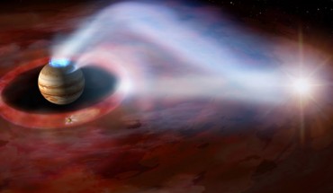 Artist’s impression of the Jovian aurora. Image credit: JAXA.