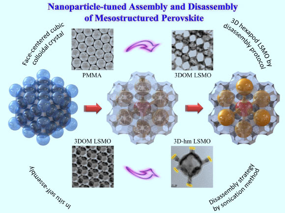 Schematic illustration depicting synthesis of the 3D-hm LSMO catalysts. Image credit: Wang et al.