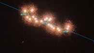 This series of dots with varying distances between them shows the slow dance of two members of the brown-dwarf binary system Luhman 16AB. The image is a stack of 12 images made over the course of three years with Hubble. Image credit: NASA / ESA / Hubble / L. Bedin et al.
