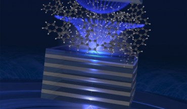 Schematic of the organic microcavity used to observe superfluid flow. Image credit: Polytechnique Montreal.