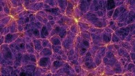 This image portrays a simulation of the Universe. Each of the tiniest of the dots denotes an entire galaxy. Matter in the Universe is arrayed on a series of filaments that surround vast voids. Image credit: Max Planck Institute for Astrophysics.