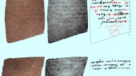 The recto (upper image) and the verso (lower image) of the ostracon Arad 16: color images, multispectral images and manual drawings of the proposed reading. In red: team’s alterations and additions with respect to the original publication. Image credit: Faigenbaum-Golovin et al, doi: 10.1371/journal.pone.0178400.