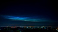 Noctilucent clouds over Orlando. Image credit: Space Exploration Technologies Corporation.